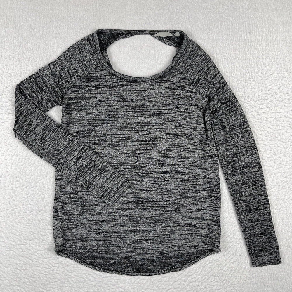 Athleta Shirt Womens XXS Gray Open Pose Ladies Top Athleisure Gym Workout Yoga